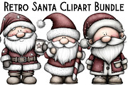 Retro Santa Clipart, an Illustration by Pixels.Craft (Thumbnail 1 of 6)