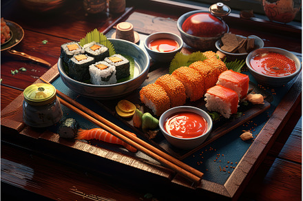 Flavorful Japanese food noodle, a Food & Drink Photo by Ylivdesign