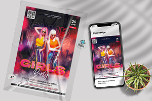 Girls Club Party Flyer Template