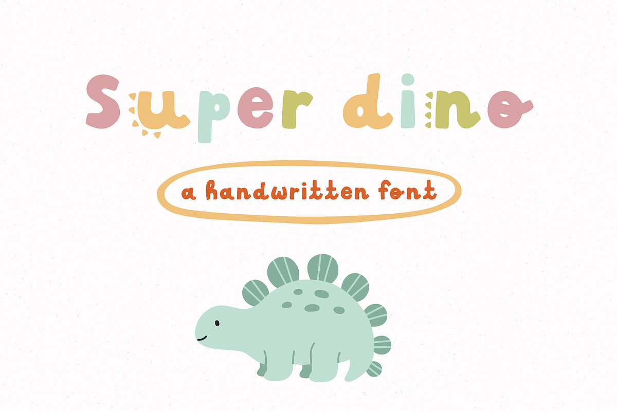 Super dino | Handwritten font, a Handwritten Font by JuliaVolkova (Photo 1 of 7)