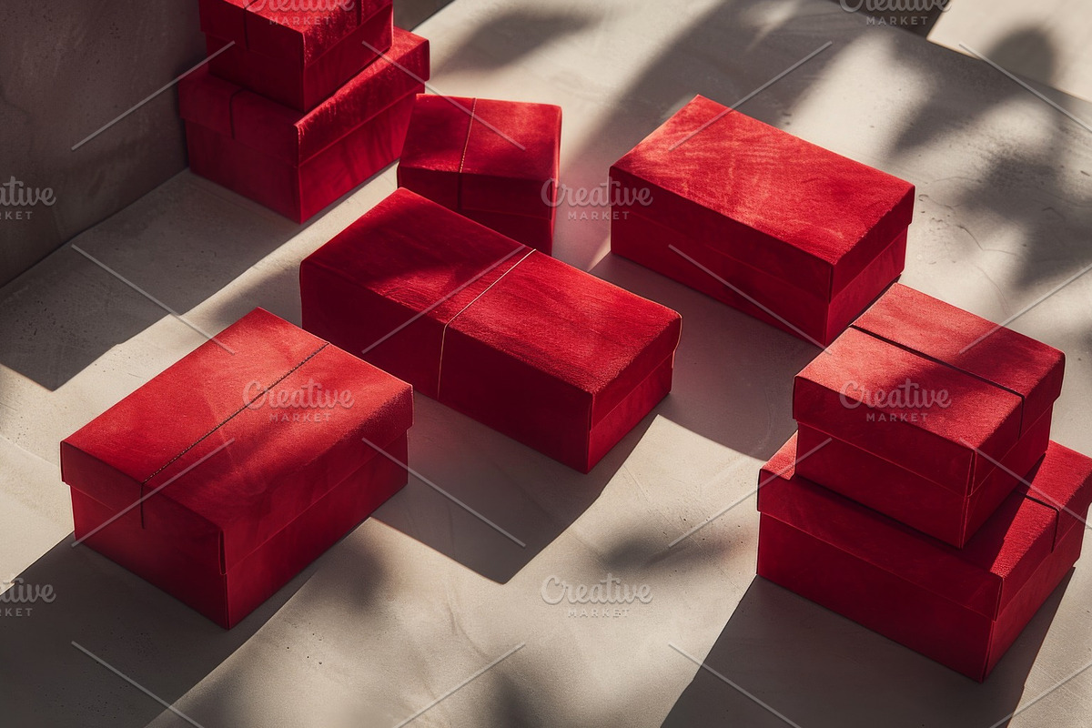 86 Gift boxes with ribbons and bows, a Holiday Photo by Handmadefont (Photo 85 of 90)