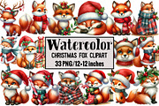 Christmas Fox Clipart, an Illustration by Design Market (Thumbnail 1 of 4)