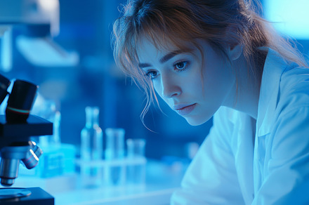 Focused Female Scientist in a High-Tech Laboratory, an Abstract Photo by Natalia Klenova's Shop
