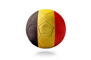 Belgium Flag Soccer Ball Minimal Studio Composition, a Sports & Recreation Photo by Davizro's Market