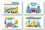 10 Car Wash Vector Illustration, a Transportation Illustration by denayunebgt (Thumbnail 3 of 4)