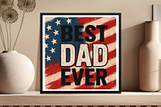 Patriotic Best Dad Ever Sublimation, an Illustration by DreamCafeArt (Thumbnail 5 of 7)