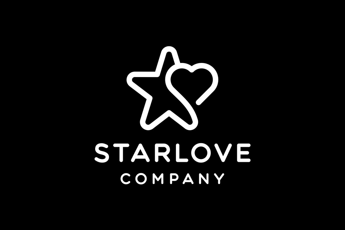 Star and Love Heart Line Art Logo, a Branding & Logo Template by Buqancreative (Photo 3 of 4)