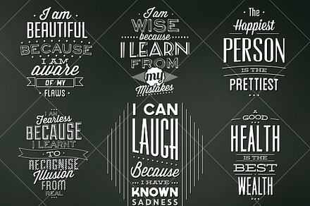 Vintage Chalkboard Quote Badges PSDs
