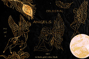 CELESTIAL ANGELS.LINE ART COLLECTION, an Animal Illustration by ArtOLB (Thumbnail 1 of 12)