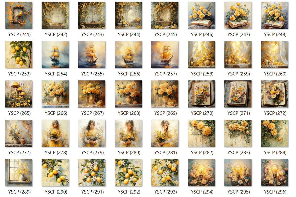 360 Yellow Shabby Chic Pages, an Illustration by HubbaDigitals (Photo 7 of 7)