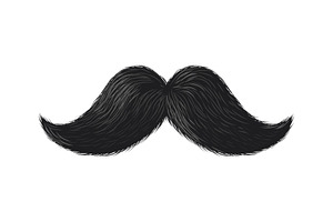 Black Moustache. Cute Curly Simple