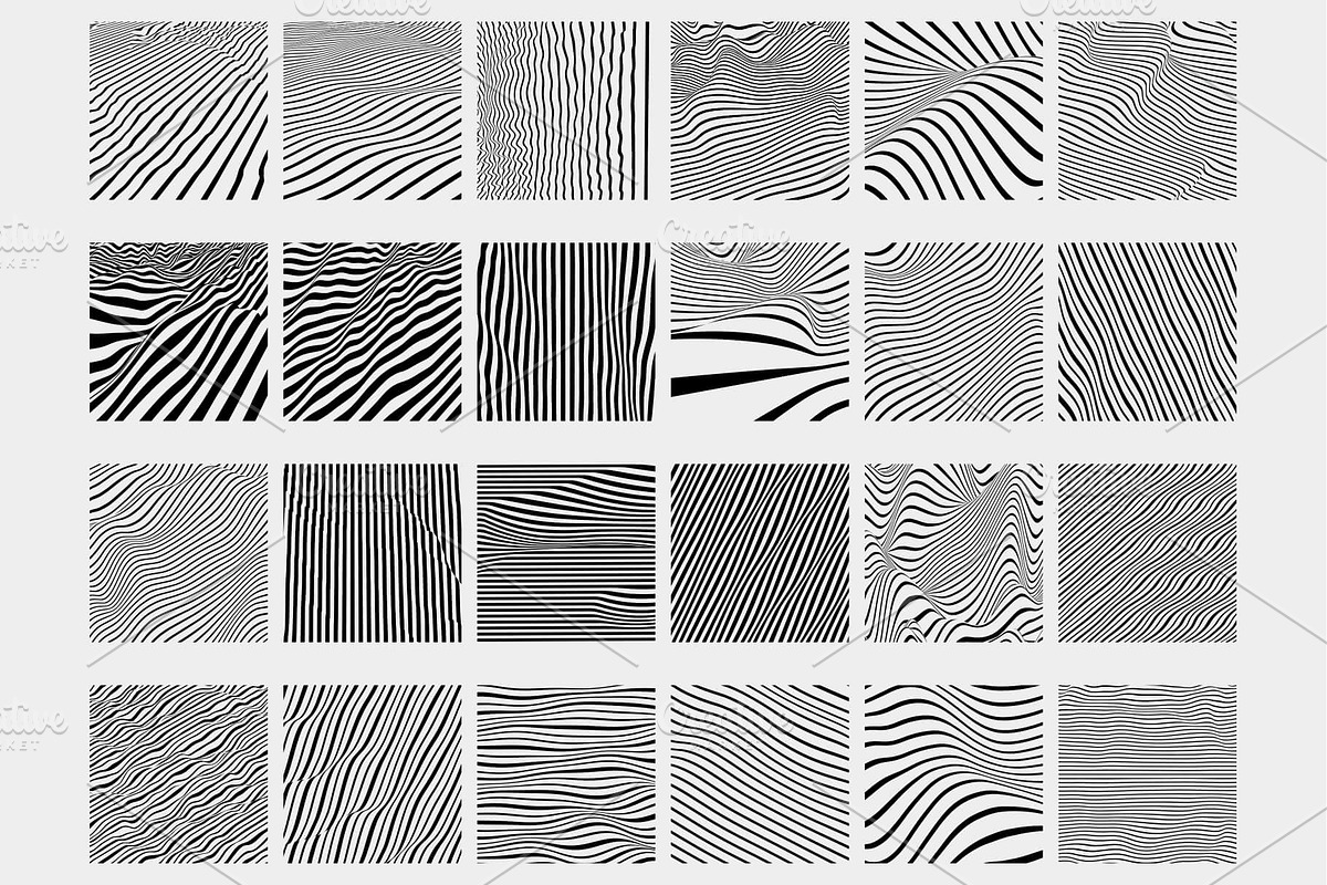 LINED - 24 Vector Patterns, an Object Graphic by Neo Ink Design (Photo 2 of 7)
