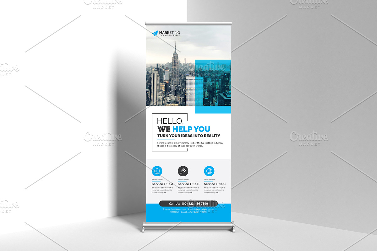 Corporate Roll Up Banner, a Stationery Template by GraphicsBurg (Photo 2 of 4)