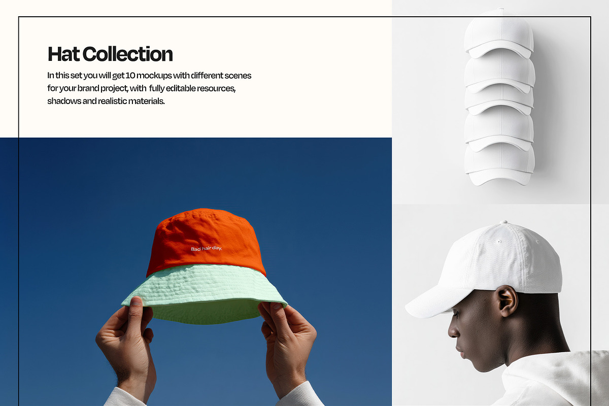 Hat & Cap Mockup Set, a Hat Mockup by Mego-studio (Photo 3 of 10)
