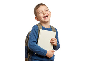 Happy Boy With a School Book, a School & Education Photo by CREATIVEDEF
