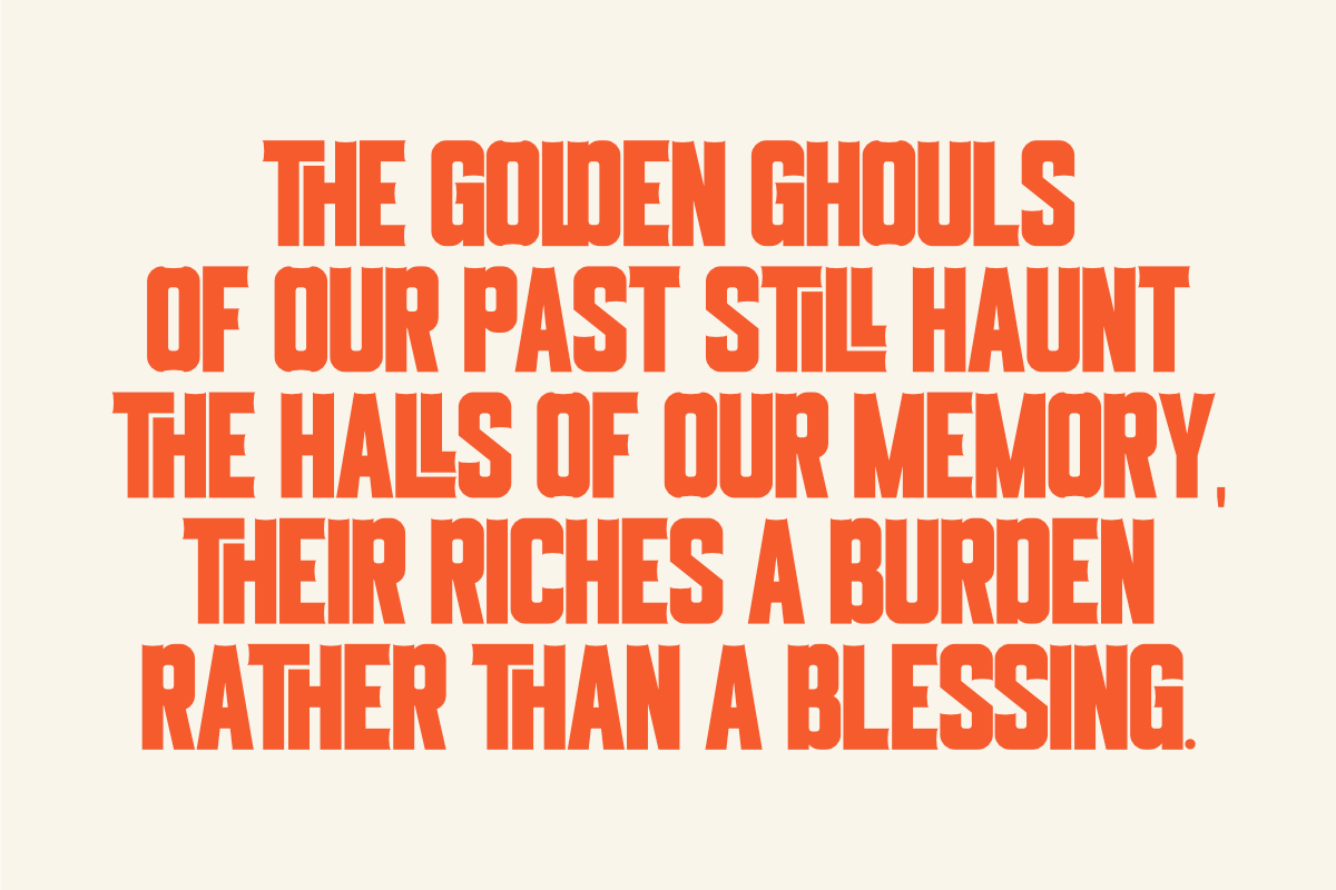 Golden Ghouls - Display Font, a Sans Serif Font by Pian45 Studio (Photo 4 of 8)