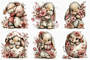 Whimsical Easter Bunny Clipart, an Illustration by Craft Nest (Thumbnail 5 of 11)