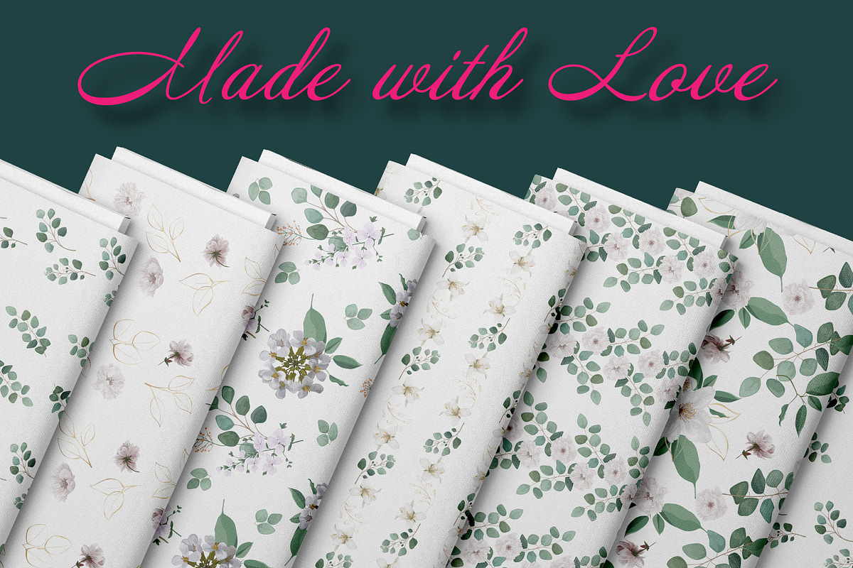 Fragrant white flowers, a Pattern Graphic by Digital illustration shop (Photo 6 of 6)