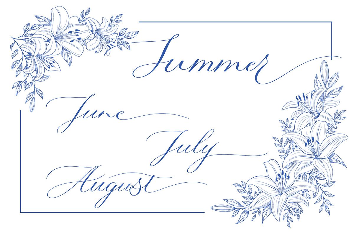 4 Seasons. Calligraphy and Frames., a Seasonal Illustration by Line and Bloom (Photo 4 of 13)