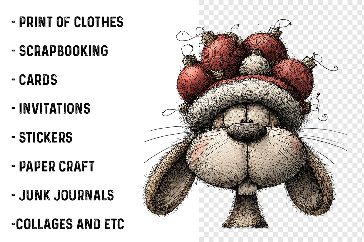 Cute Animals Christmas Clipart, a Transportation Illustration by SinaCreation (Photo 3 of 7)