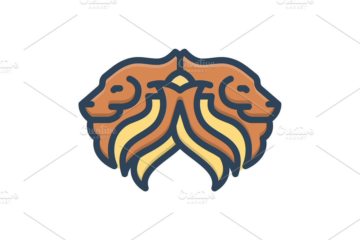 Lions face color icon, a Duotone Icon by Creative priyanka
