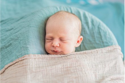 The baby is sleeping peacefully in