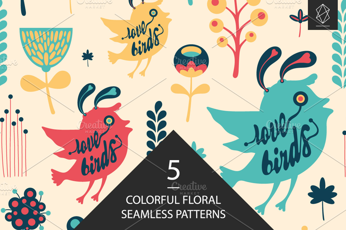 Pattern set with birds and animals, a Pattern Graphic by Yury Velikanov (Photo 1 of 5)