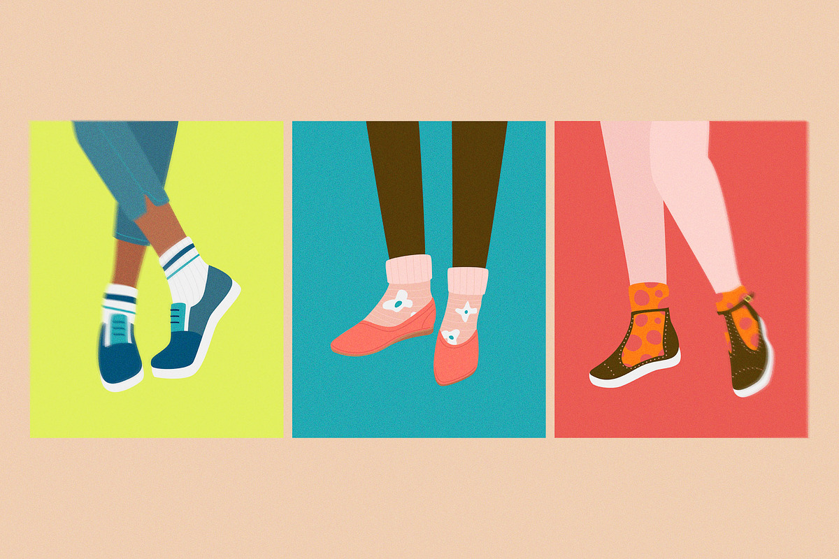 Socks, Heels, And Flats, a Person Illustration by svetlana.belaia (Photo 7 of 10)