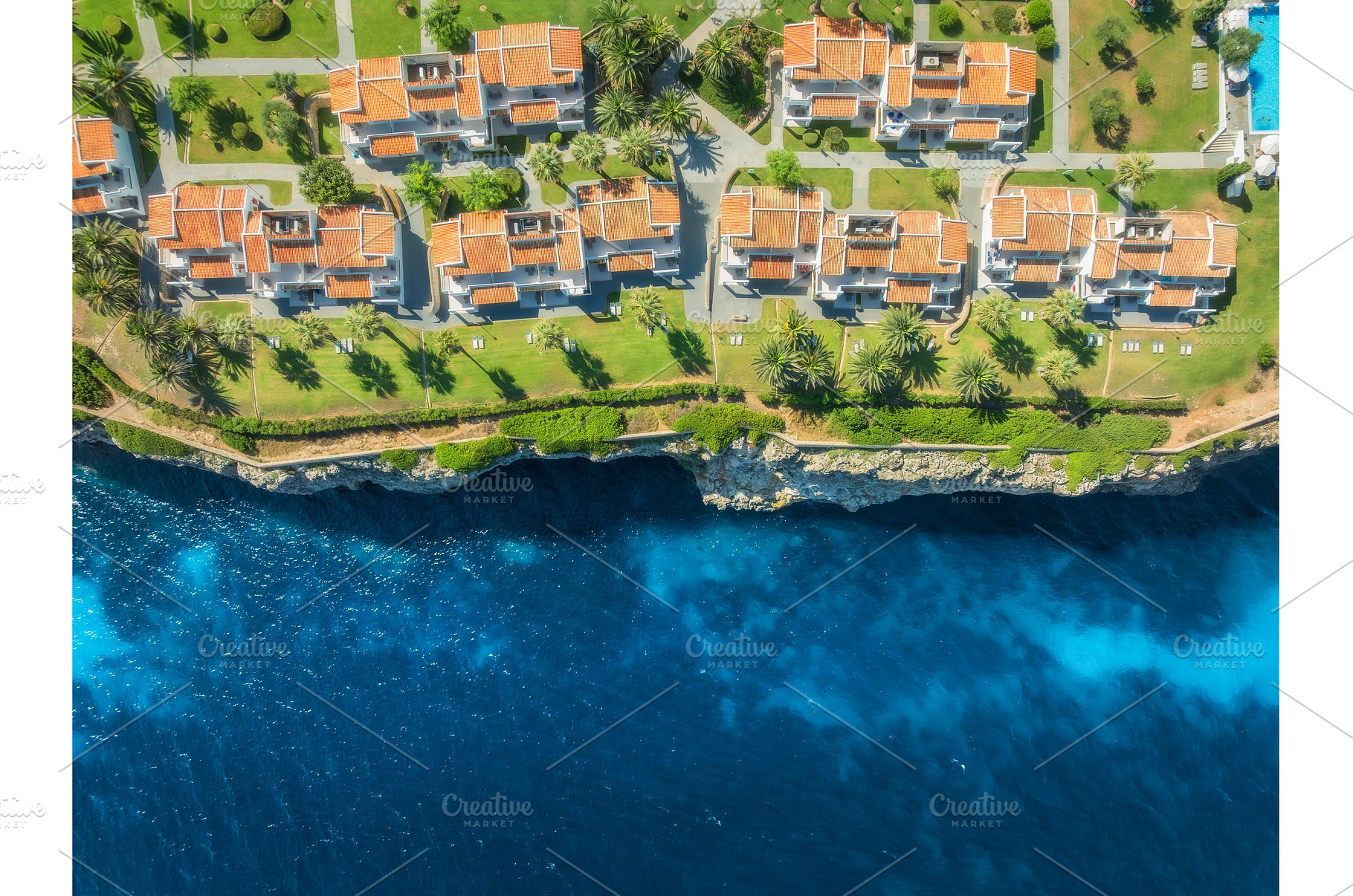 Aerial drone view of luxury coastal, a Nature Photo by den-belitsky