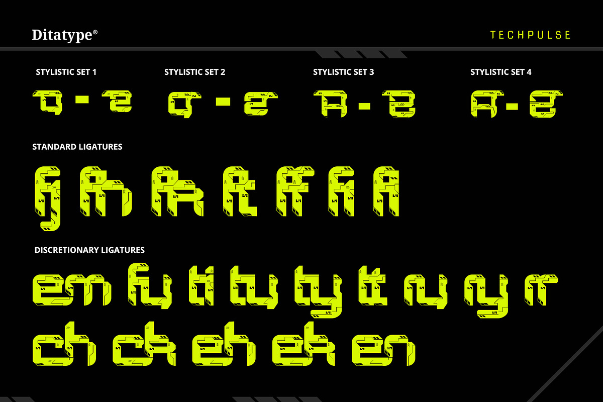 Techpulse, a Symbol Font by Ditatype (Photo 16 of 22)