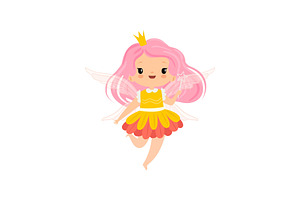 Sweet Little Winged Fairy With Pink