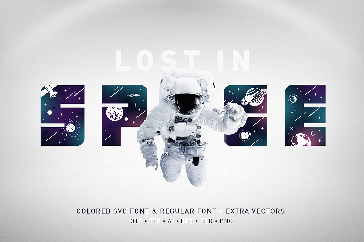 Lost In Space. Colored Font (SVG) preview 2
