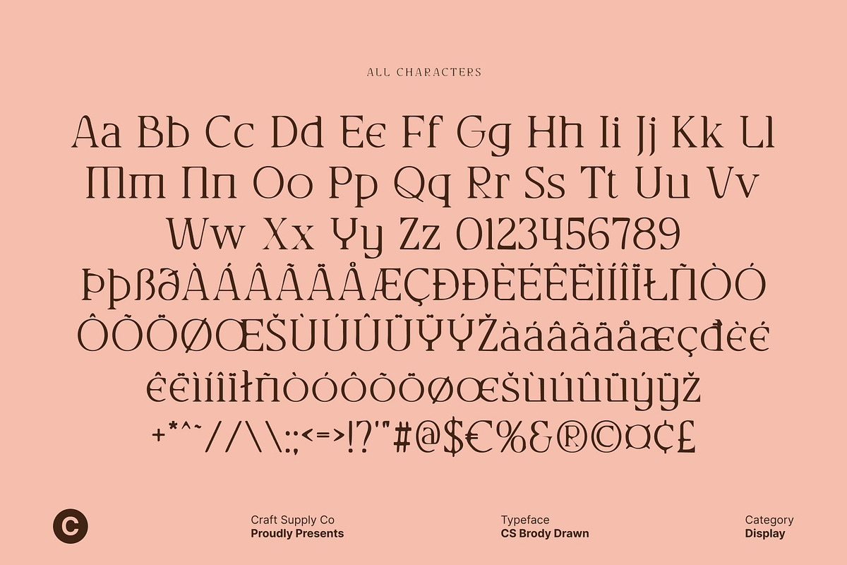 CS Brody Drawn, a Serif Font by Craft Supply Co. (Photo 8 of 8)