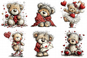 Valentine Teddy Bear Clipart, an Illustration by Daily.Designs (Thumbnail 3 of 8)