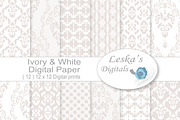 White Wedding Digital Paper - Lace, a Texture Graphic by Leska's Digitals (Thumbnail 1 of 2)