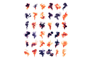 Smoke cartoon vector set. Curls grey, an Illustration by Onyx