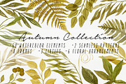 Watercolor Autumn Leaves Bundle, an Illustration by Helga Wigandt (Thumbnail 1 of 18)