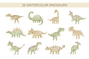 Dinosaur Watercolor Clipart, Pattern, an Object Graphic by NinaFedorova (Thumbnail 8 of 10)
