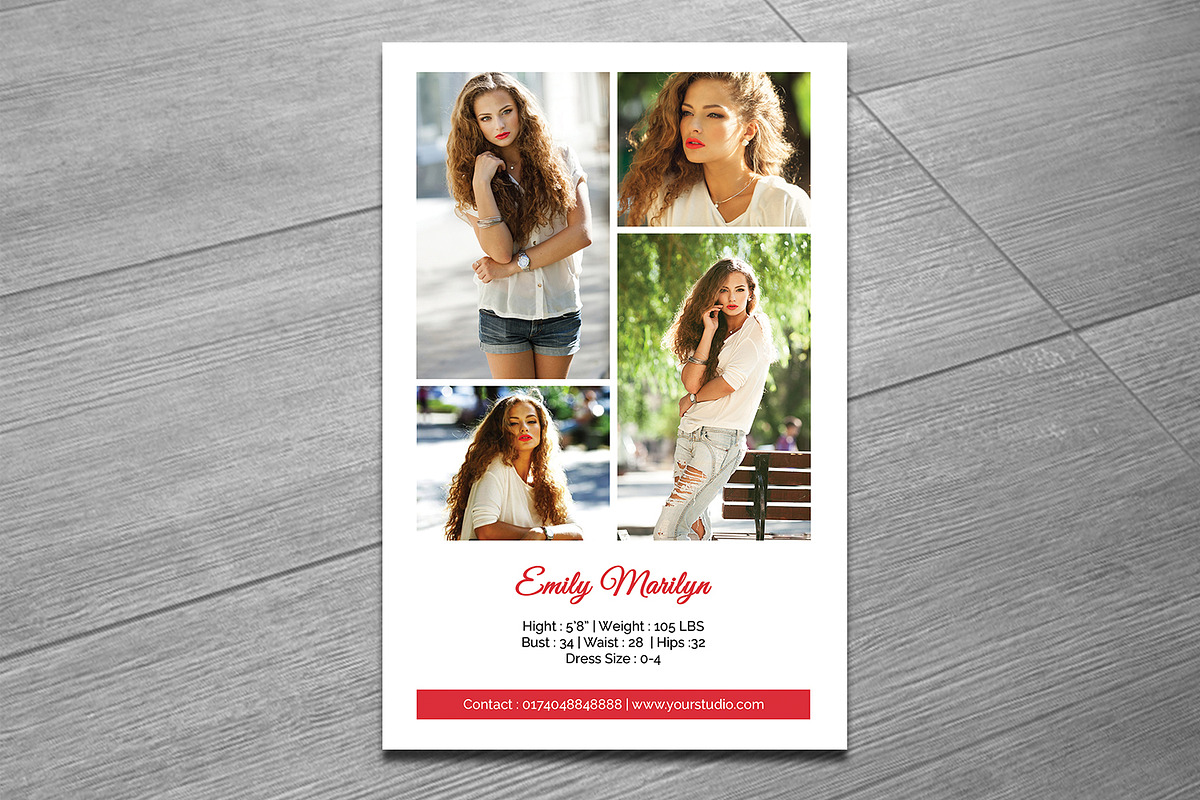 Modeling Comp Card Template preview 3