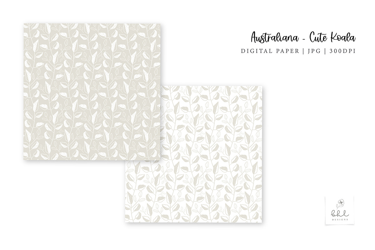 Australiana Cute Koala Digital Paper, a Pattern Graphic by bhldesigns (Photo 4 of 6)