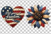 Patchwork 4th July 250 Years PNG, a Decorative Illustration by Nicolle's Colorful Art (Thumbnail 3 of 4)