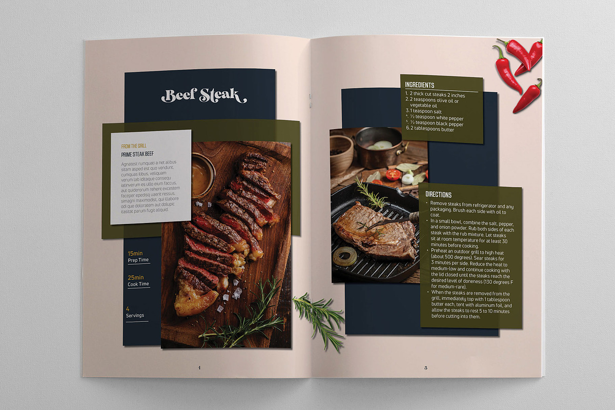 Recipe, Menu and Cookbook Template, a Magazine Template by Machel Design (Photo 4 of 12)