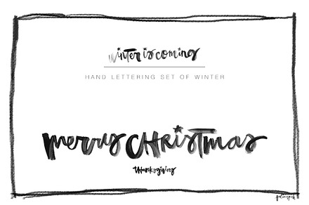 Hand Lettering Set of Winter