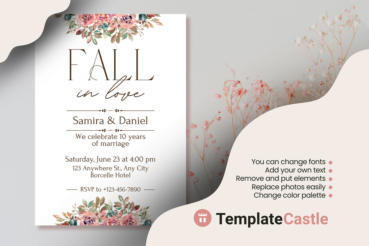 Anniversary Invitation Template, a Design Template by TemplateCastleStore (Photo 2 of 2)