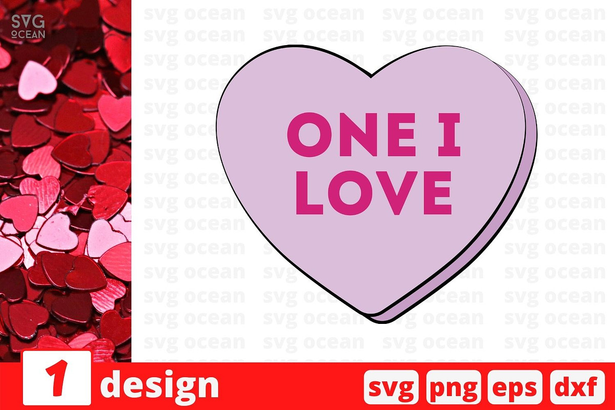 Valentines Day Candy Hearts SVG Bund, an Illustration by svgocean