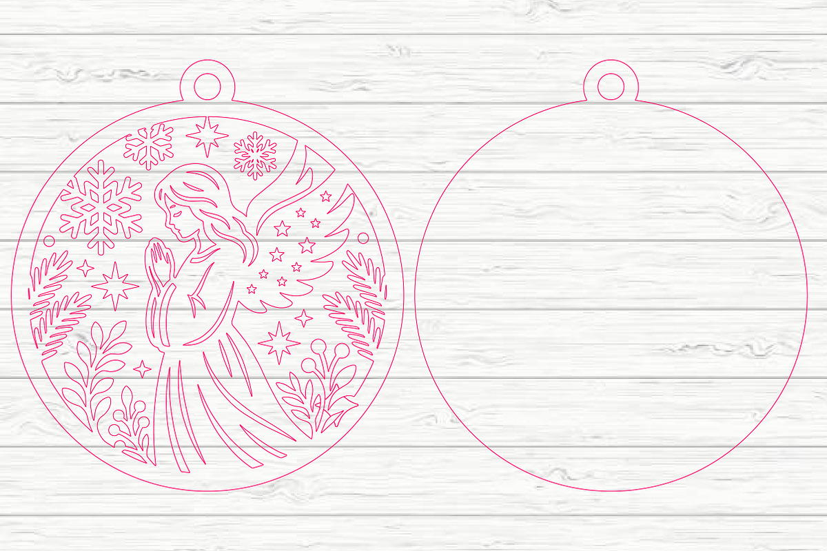 Angel Christmas Ornament Laser Cut, an Object Graphic by Layerology (Photo 3 of 3)