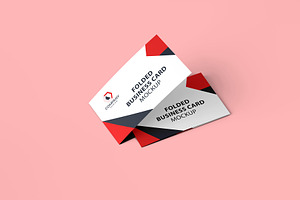 Folded Business Card Mockup 8 Views