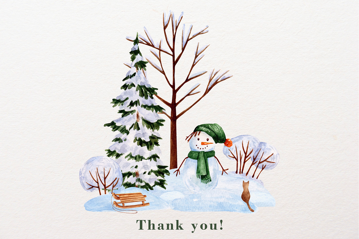 Winter. Watercolor collection, a Seasonal Illustration by a_ptichkina (Photo 5 of 5)