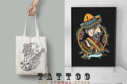 Mexico old school tattoo, a Background Graphic by intueri (Thumbnail 6 of 7)