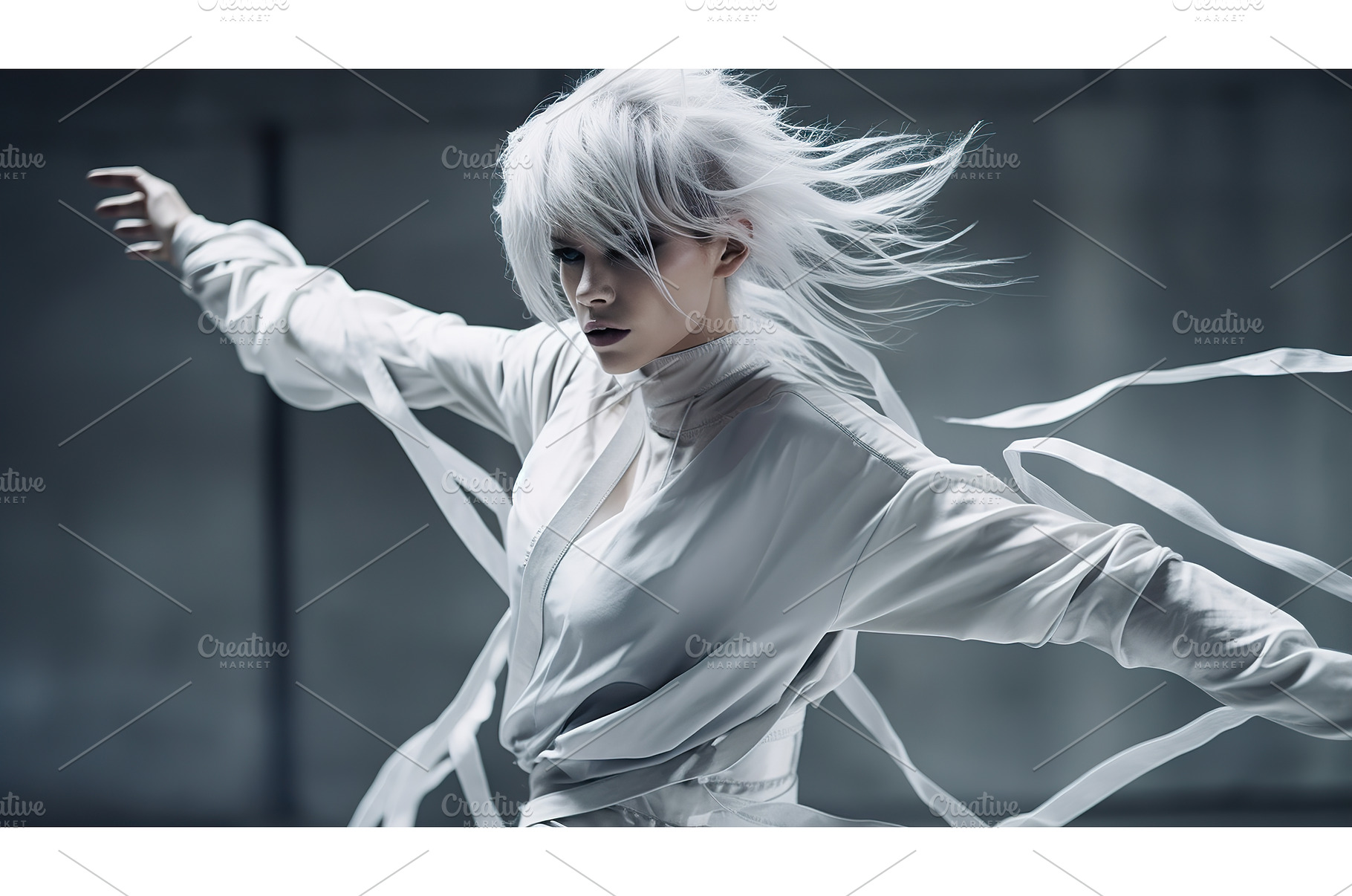 A woman with beautiful white hair is, a Person Photo by Jyliana's shop